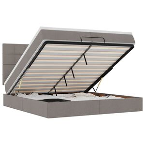 vidaXL Estrutura cama otomana com colch&otilde;es tecido cinzento 200x200cm