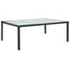 vidaXL Mesa de jantar p/ exterior 200x150x74 cm vime PE preto