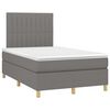 vidaXL Cama boxspring com colch&atilde;o 120x190 cm tecido cinzento-escuro