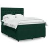 vidaXL Cama com molas/colch&atilde;o 160x200 cm veludo verde-escuro
