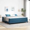 vidaXL Estrutura da Cama com colch&atilde;o Azul Escuro 200 x 200 cm tecido