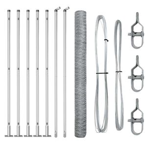 vidaXL Cerca Hexagonal com Base de Concreto 10 x 1,4 m A&ccedil;o Galvanizado