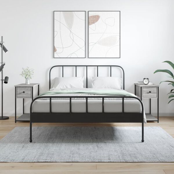 vidaXL Mesas de cabeceira 2 pcs derivados madeira sonoma cinza