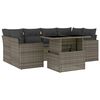vidaXL 7 pcs conjunto sof&aacute;s p/ jardim c/ almofad&otilde;es vime PE cinzento