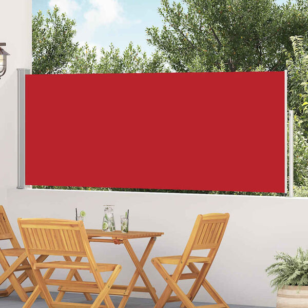 vidaXL Toldo lateral retr&aacute;til para p&aacute;tio 120x500 cm vermelho