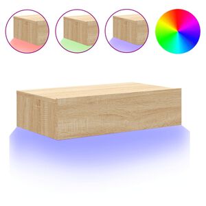 vidaXL M&oacute;vel de TV com luzes LED 60x35x15,5 cm carvalho sonoma