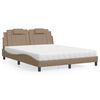 vidaXL Cama Viana com colch&atilde;o 160x200 cm couro artificial cappuccino