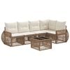 vidaXL Conjunto de Sof&aacute; de Jardim 6 pcs Bege e Branco Creme vime PE