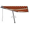 vidaXL Toldo autom. LED e sensor de vento 400x350 cm laranja/castanho