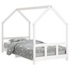 vidaXL Estrutura de cama infantil 90x190 cm pinho maci&ccedil;o branco