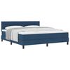 vidaXL Cama Box com cabeceira Manual Azul 180 x 200 cm tecido