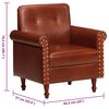 vidaXL Poltrona em couro genu&iacute;no castanho