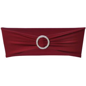 vidaXL Banda decorativa para cadeira, el&aacute;stico, bordeaux com fivela diamante