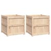 vidaXL Vasos/floreiras de jardim 2 pcs madeira de pinho maci&ccedil;a