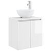 vidaXL Vaidade com Pia Suspensa Branco Brilhante 49,5 x 35 x 63 cm