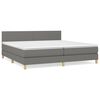 vidaXL Cama com molas/colch&atilde;o 200x200 cm tecido cinzento-escuro