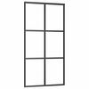 vidaXL Porta deslizante em vidro ESG e alum&iacute;nio 102x205 cm preto
