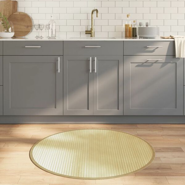 vidaXL Tapete redondo 100 cm bambu natural claro