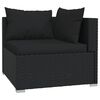 vidaXL 4 pcs conjunto lounge de jardim c/ almofadões vime PE preto