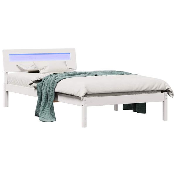 vidaXL Estrutura da Cama Branco 90 x 190 cm Madeira de Pinheiro S&oacute;lida