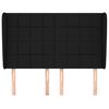 vidaXL Cabeceira de cama c/ abas tecido 147x23x118/128 cm preto