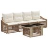 vidaXL Conjunto de Sof&aacute; de Jardim 5 unid. Bege e Branco Creme vime PE