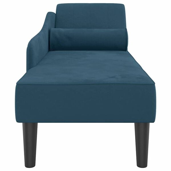 vidaXL Chaise lounge com almofad&otilde;es veludo azul
