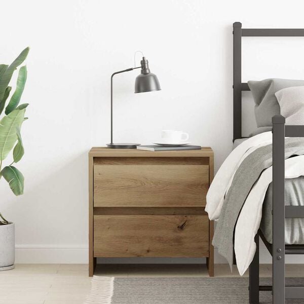 vidaXL Armário de Cabeceira Carvalho Artesanal 45 x 34 x 44,5 cm