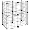 vidaXL Gaiola p/ animais de 12 pain&eacute;is c/porta 70x35x70 cm a&ccedil;o preto