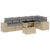vidaXL 7 pcs conjunto de sof&aacute;s p/ jardim com almofad&otilde;es vime PE bege