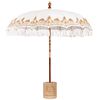 vidaXL Parasol Balin&ecirc;s com Base Creme &Oslash; 210-220 cm