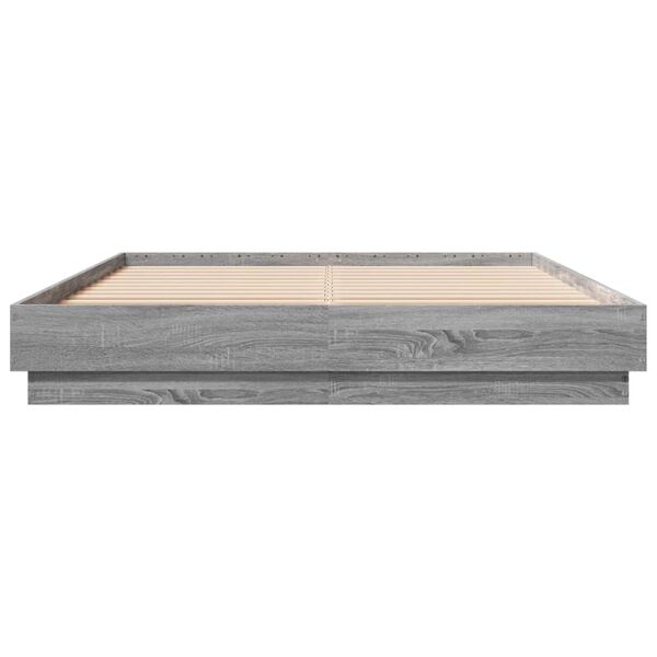 vidaXL Estrutura de cama 160x200 cm derivados de madeira cinza sonoma