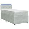 vidaXL Cama Box Spring com Colch&atilde;o e LED Cinzento-claro 90 x 190 cm