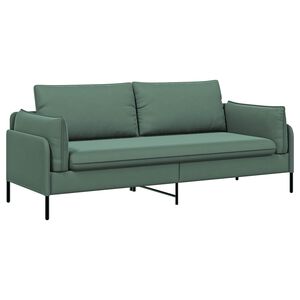 vidaXL Sof&aacute; de 3 Lugares 3 lugar Verde do Mar 222 x 81 x 89 cm Veludo