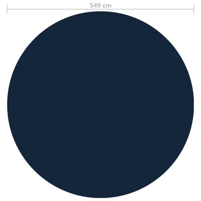vidaXL Película p/ piscina PE solar flutuante 549 cm preto e azul