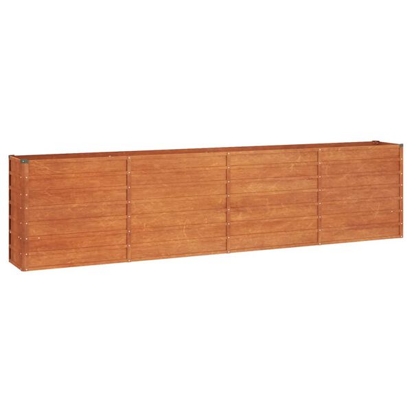 vidaXL Canteiro de jardim 320x40x77 cm aço corten cor enferrujado