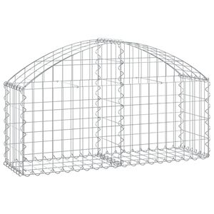 vidaXL Cesto gabi&atilde;o arqueado 100x30x40/60 cm ferro galvanizado