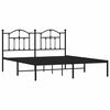 vidaXL Estrutura de cama com cabeceira 160x200 cm metal preto