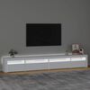vidaXL Móvel de TV com luzes LED 270x35x40 cm branco