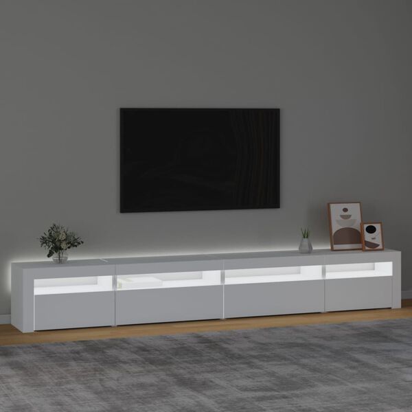 vidaXL Móvel de TV com luzes LED 270x35x40 cm branco