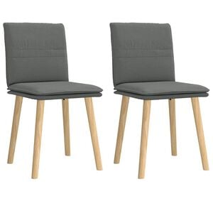 vidaXL Cadeiras de jantar 2 pcs tecido cinzento-escuro