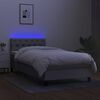 vidaXL Cama box spring c/ colch&atilde;o e LED 80x200 cm tecido cinza-claro