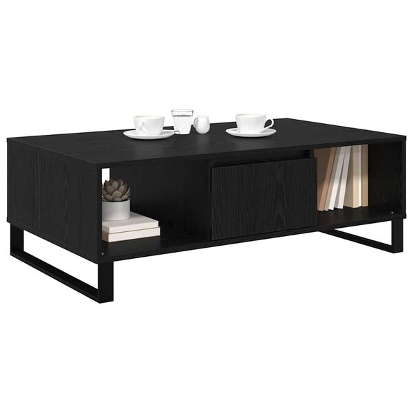 vidaXL Mesa de centro Carvalho Preto 104 x 60 x 35 cm