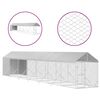 vidaXL Canil de exterior com teto 2x14x2,5 m a&ccedil;o galvanizado prateado