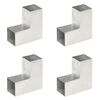 vidaXL Bases para poste em forma de L 4 pcs 81x81 mm metal galvanizado