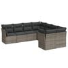 vidaXL 8 pcs conjunto sof&aacute;s de jardim c/ almofad&otilde;es vime PE cinzento