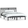 vidaXL Estrutura cama pequena casal 120x190 cm pinho maci&ccedil;o cinza