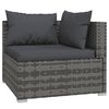 vidaXL 7 pcs conjunto lounge de jardim c/ almofad&otilde;es vime PE cinzento
