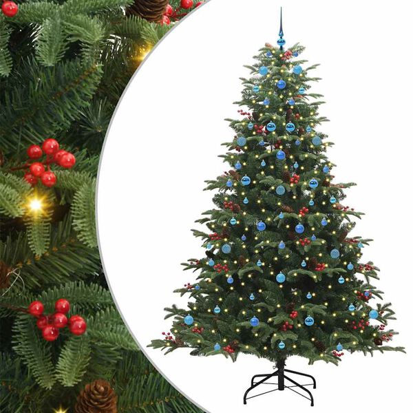 vidaXL &Aacute;rvore de Natal Artificial Verde 240 cm PVC, Metal e Pl&aacute;stico