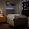 vidaXL Cama boxspring com colch&atilde;o 120x190 cm tecido cor creme